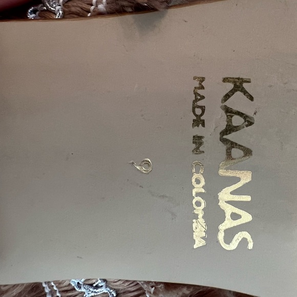 Kaanas Metallic Frayed Sandals - Picture 3 of 4